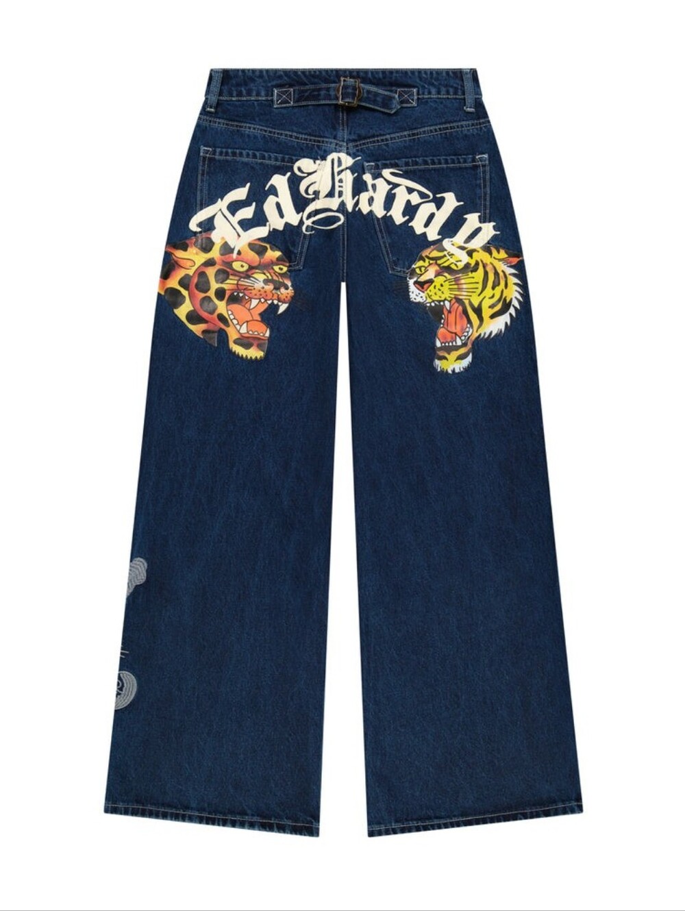 Size 26 Women Ed Hardy Tiger Leopard Baggy Jeans y2k JEANS